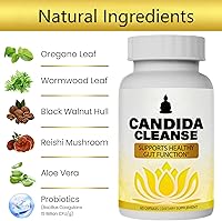 Vista 3 de Candida Cleanse - Gut & Colon Support, Advanced Probiotic & Herbal Formula, Natural Herbal Formula, Oregano Leaf, Wormwood, Black Walnut, Caprylic