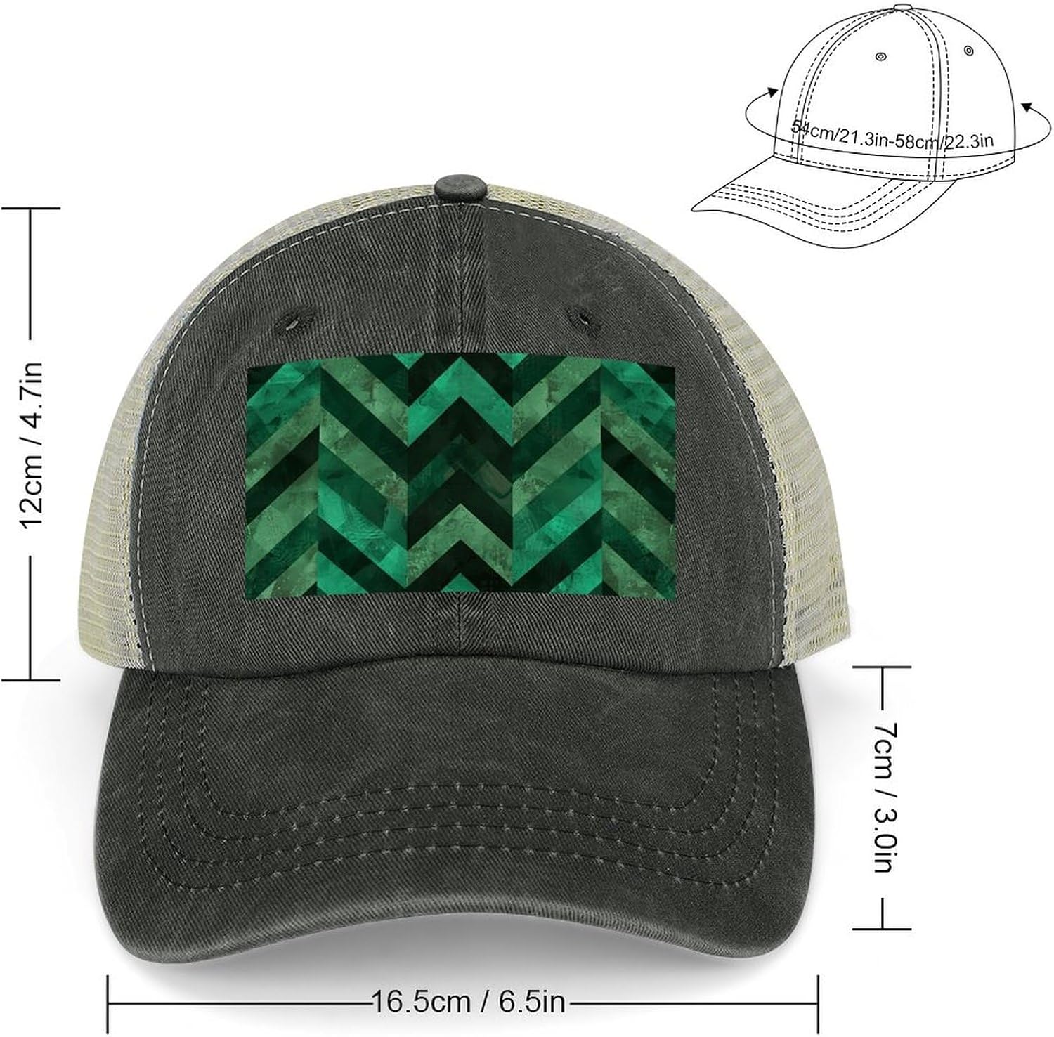 with Emerald Green Sport Hat for Men Women Hollow Cowboy Hat Adjustable Baseball Cap Apparel Gifts Accessories