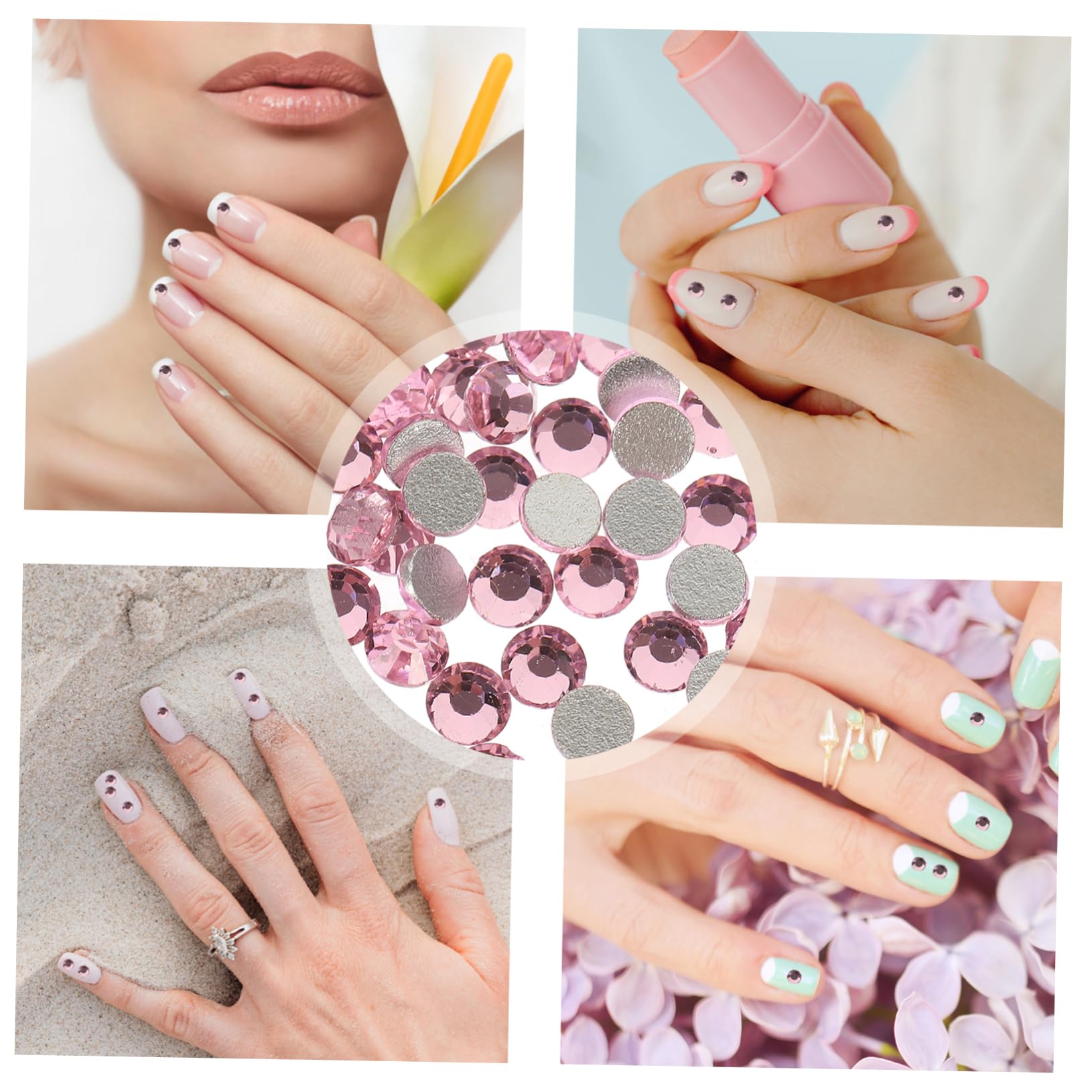 CALLARON 4 Pezzi Pietre per Unghie Flatback per Decorazioni Nail Art Te e Gioielli Multi Facili Applicare