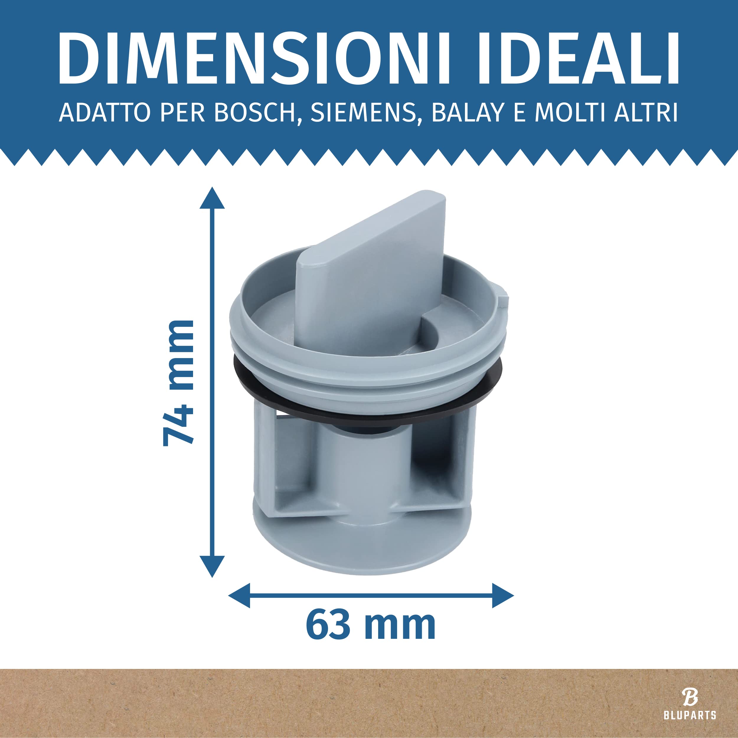 Filtro Pompa Di Scarico Lavatrice 78x64 Mm ONIX TECH – Ricambio Per Bosch, Siemens, Balay, Neff – Codici 00647920, 00602008, 00605010