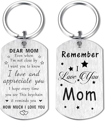 Resdink Happy Mom Christmas Gifts for Women - Remember I Love You Mom Birthday Gifts, Meaningful Mother Keychain Present
