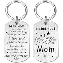 Resdink Happy Mom Christmas Gifts for Women - Remember I Love You Mom Birthday Gifts, Meaningful Mother Keychain Present