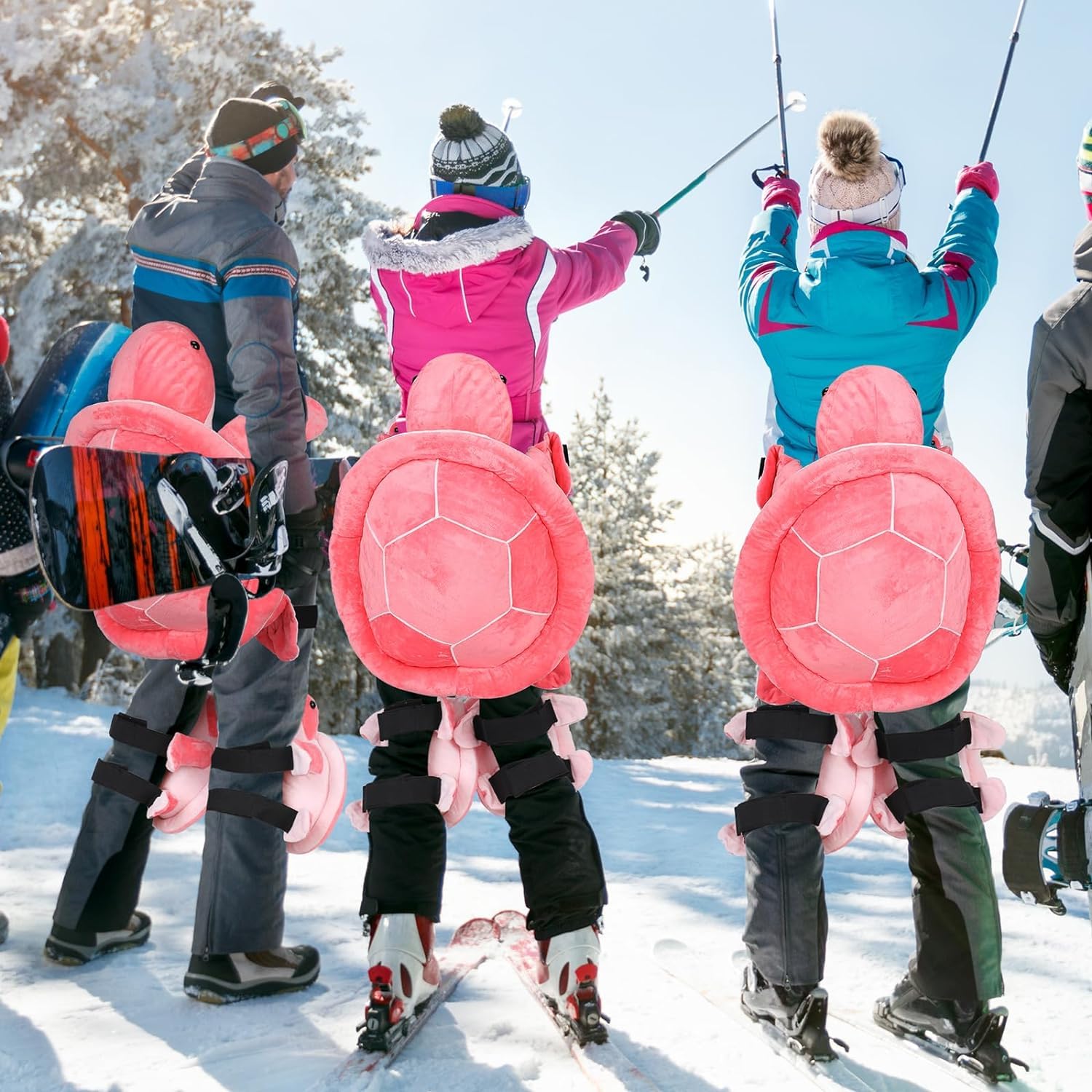 Lot de 3 protections tortues 3D pour snowboard, ski, protection hanches, genouillère enfants adultes