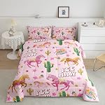 Feelyou Rustic Western Comforter Set Full Size Bull Skull Floral Printed Bedding Set for Kids Boys Girls Room Decor Vintage Sunflower Farmhouse Comforter Geometric Western Boho Quilt Set