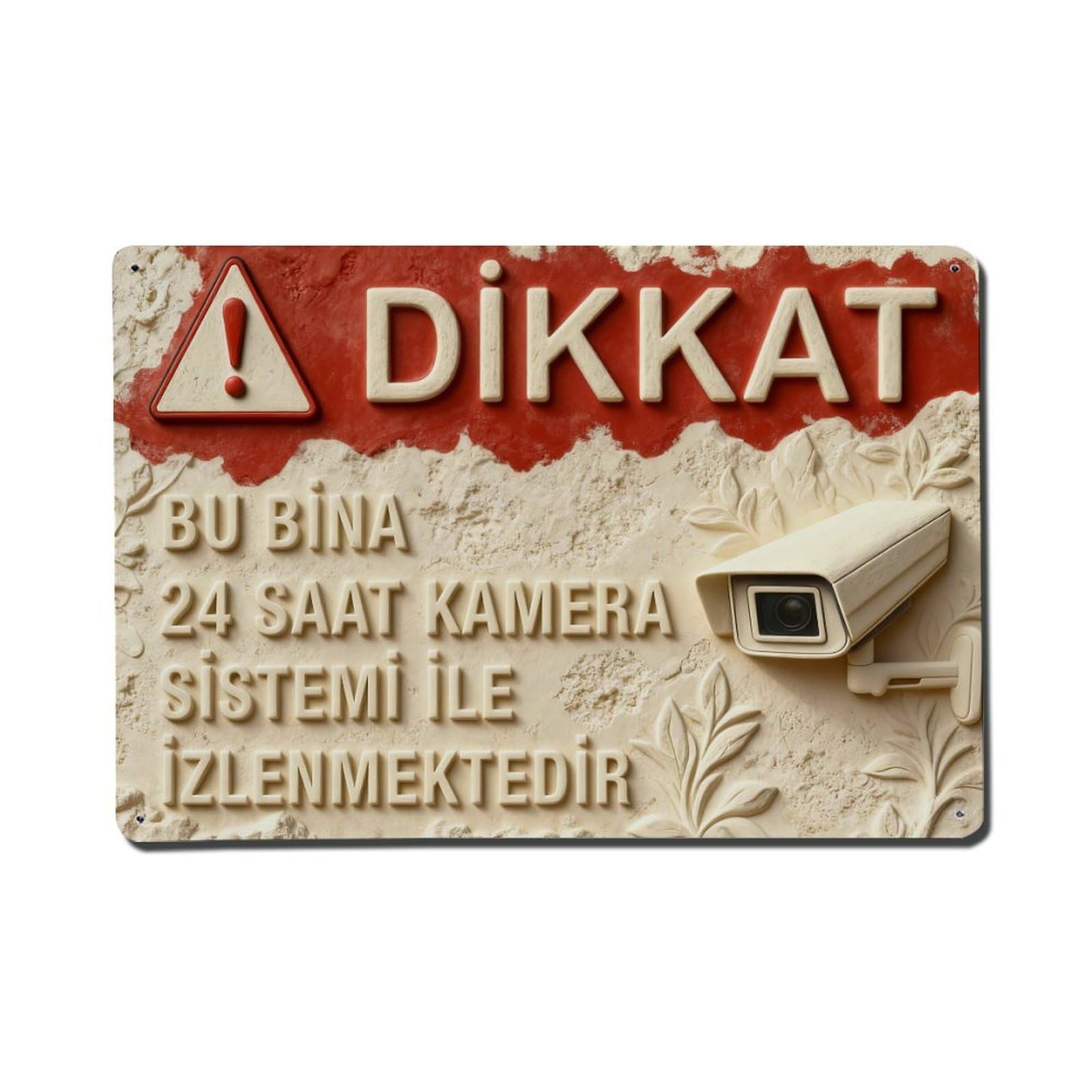 Attention This Building Is Monitored by Camera System Metal Tin Sign Plaque