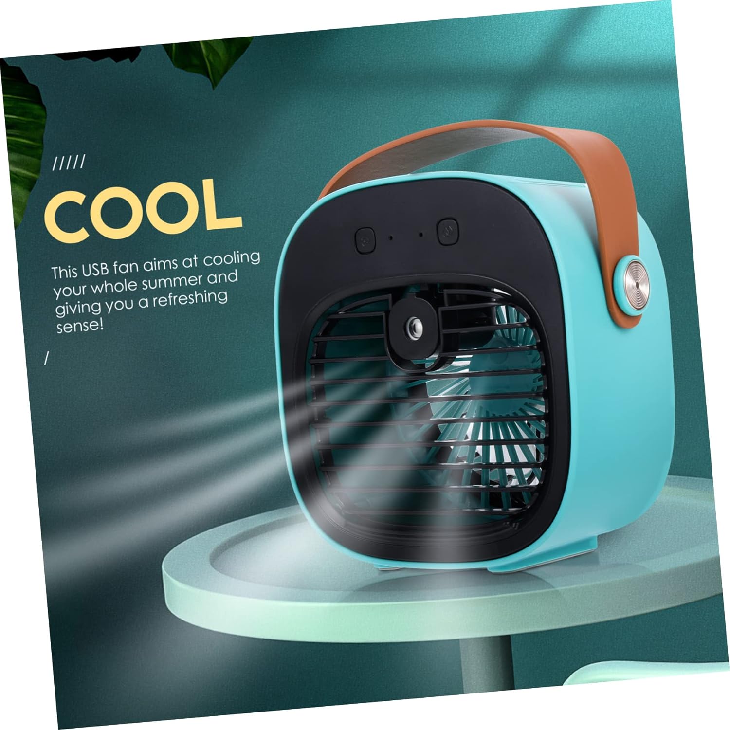 Wakauto USB Desk Cooling Fan Compact Portable Misting Air Circulator with Quiet Operation Lightweight Design for Office Home Dormitory Summer Refreshment