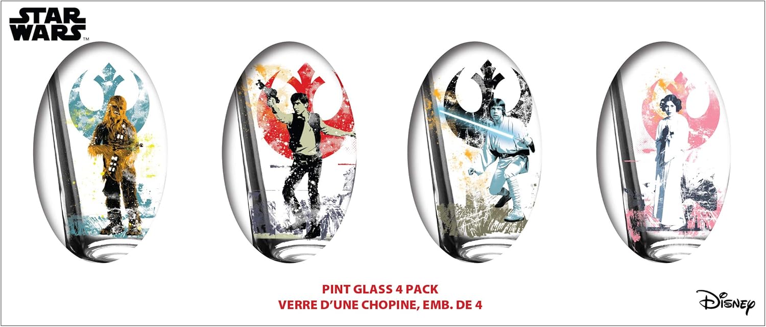 Star Wars Rebels Pint Glass Set - 16 oz. Glass Capacity - Set of 4 Glasses - Classic Shape - Image 2