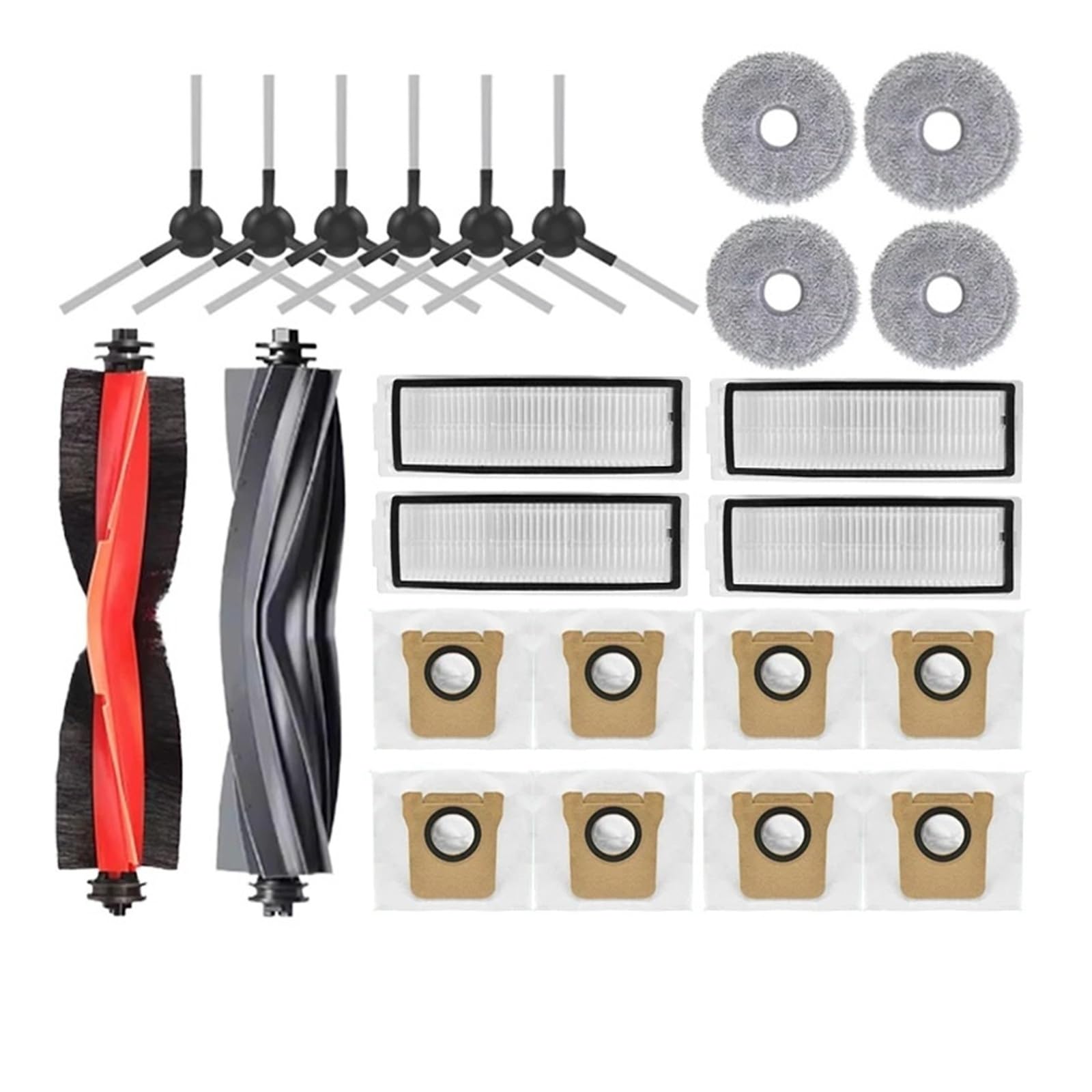 Kompatybilny z Xiaomi Robot Vacuum X20 Max /X20 Pro / D109GL /D102GL akcesoria szczotka boczna wałka głównego, filtr Hepa, mop, worek zbierany na kurz (niebieski)