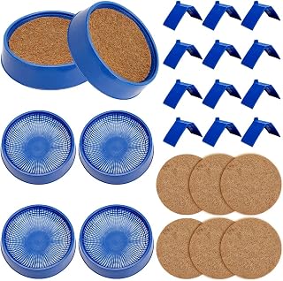 24Pcs Pigeon Supplies Set 6Pcs Plastic Pigeon Nest Bowl with 12Pcs Dove Rest Stand 6Pcs Round Coconut Fibre Pigeon Nest Mat for Parakeet Chicken Pigeon Hatching Bedding Accessories