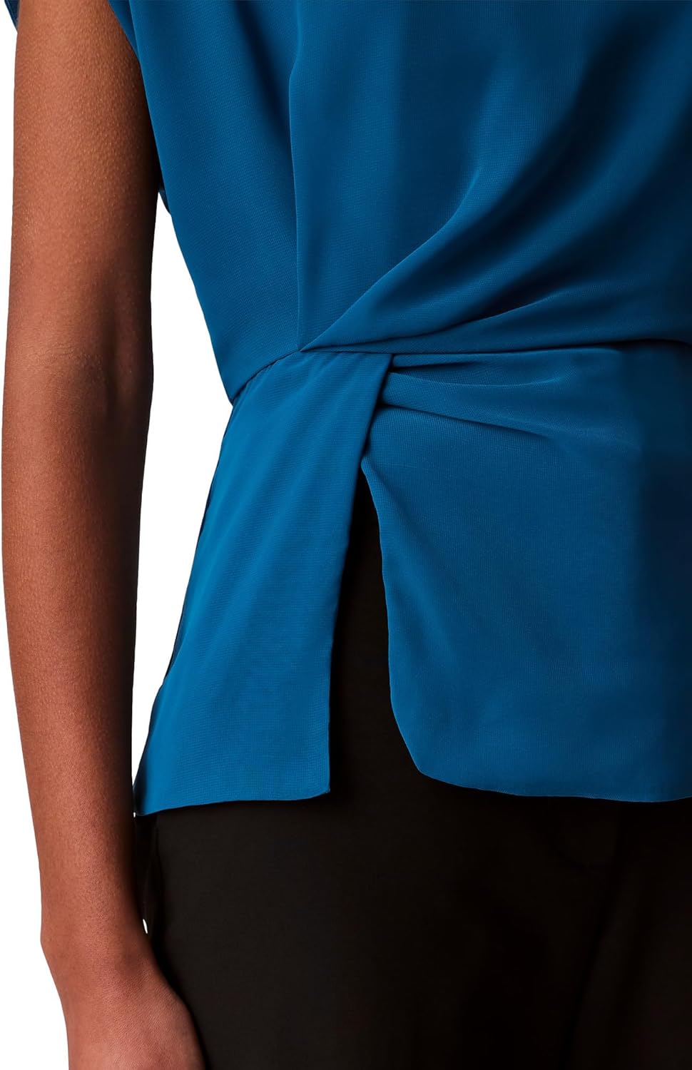 Calvin Klein Jeans Womens Chiffon Twist Front Blouse - Image 5