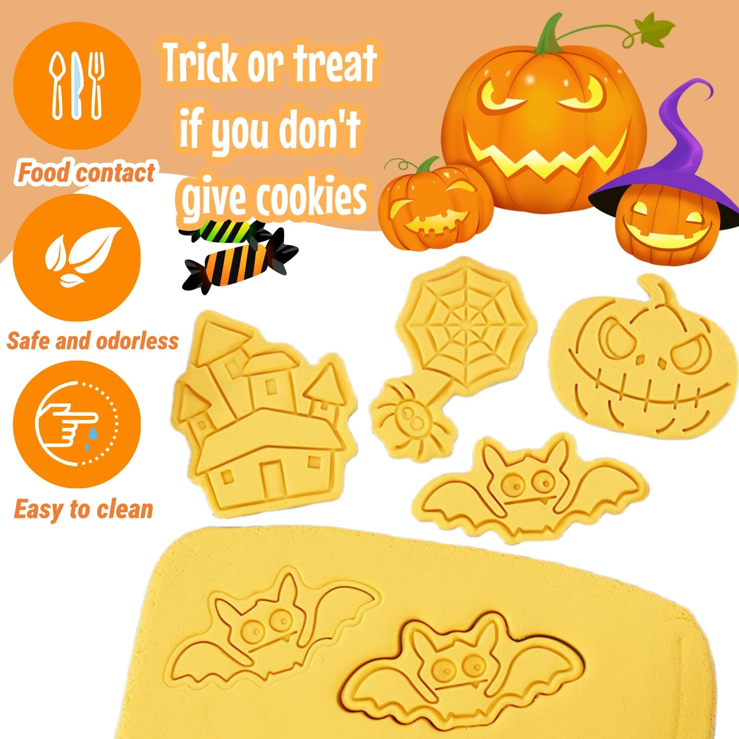 Emporte-pièces Halloween – 20 Moules Fantômes & Citrouilles 3D Pour Biscuits, Fondant, Pâte à Modeler | Lot Créatif - 6