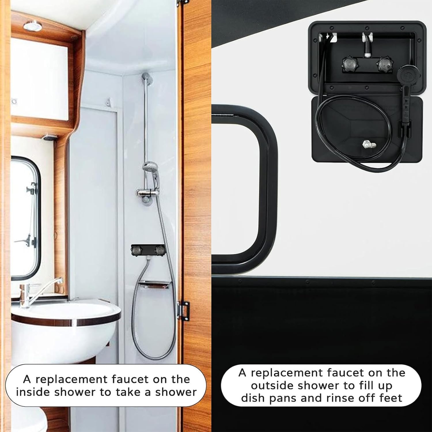 Knob Shower Mixer Adapter Hot Cold Water Control Easy Install Double Control Shower Box Mixers Adapter