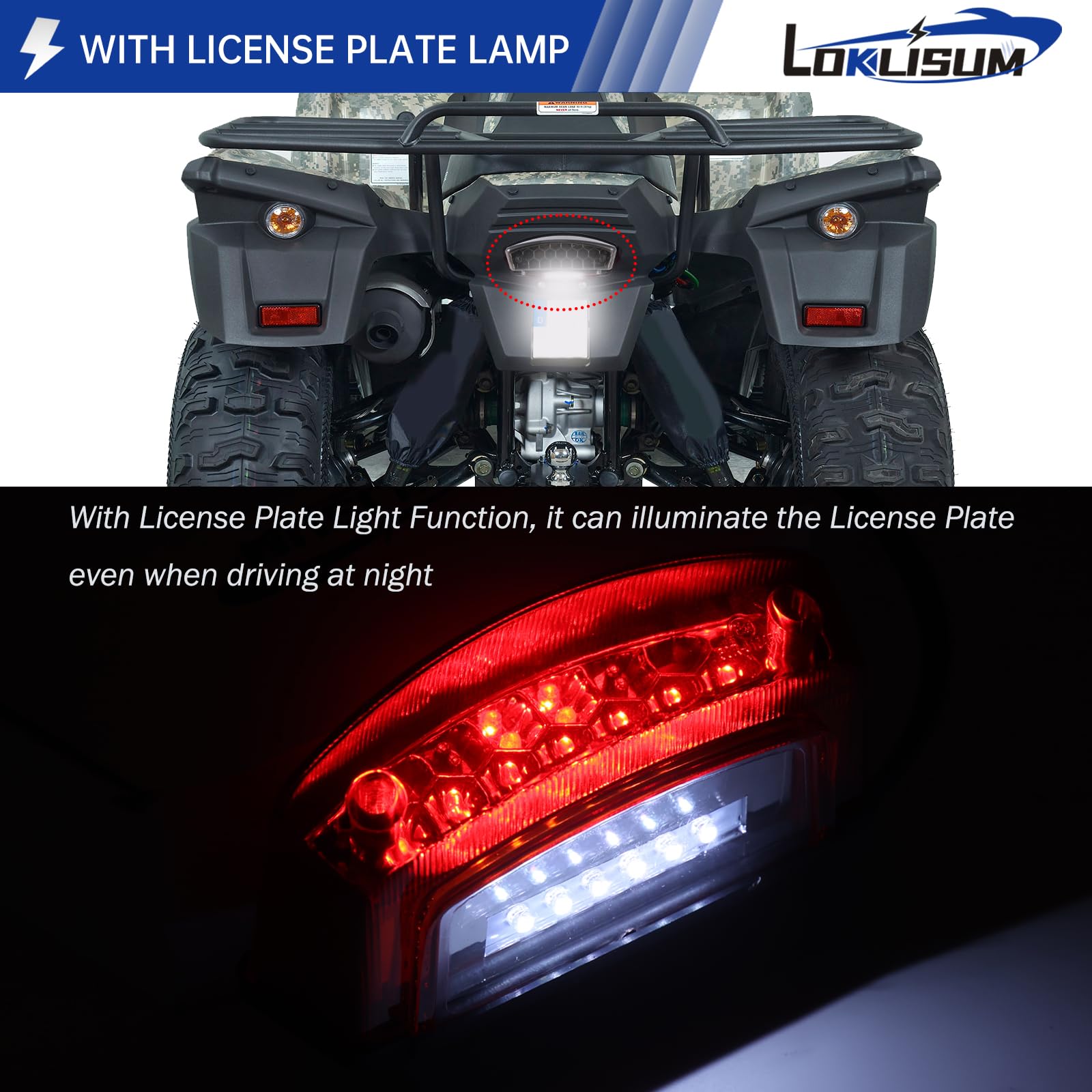 Fanale Posteriore Moto 12V, 21LED Luce Targa Moto Omologata E24, Luce Freno Luce Stop Universali Compatibile con Monster 400 620 695 750 800 900 S2R S4R ATV Scooter Cafe Racer Dirt Bike