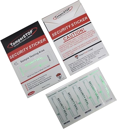 Miniatura 7 de 100 calcomanías de transferencia parcial a prueba de manipulaciones, etiquetas y sellos con impresión láser holográfica (blanco, 1 x 3.35 pulgadas,