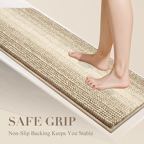 Miniatura 64 de BSICPRO Juego de alfombras y tapetes de baño, 2 piezas de felpilla gruesa y absorbente, antideslizantes, suaves y peludas para baño, lavables a