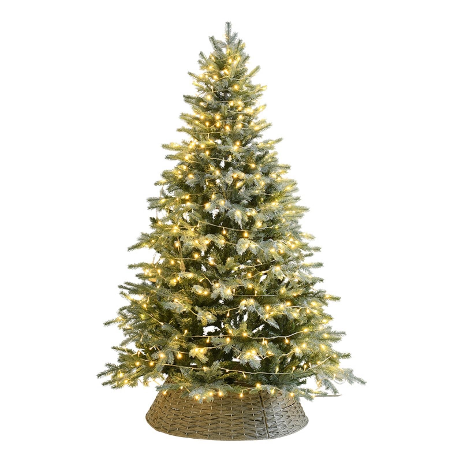 6ft Christmas Tree Christmas Tree with Realistic Branch Tips Lights and Metal Stand, Holiday Xmas Tree with Lights(180cm)