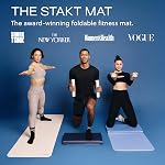Stakt - Stakt Foldable Multi-Purpose Fitness & Yoga Mat with Patented Design, Workout Mat with Non-Slip Surface, Portable & Lightweight, For Studio & Home Use, As Seen on Shark Tank