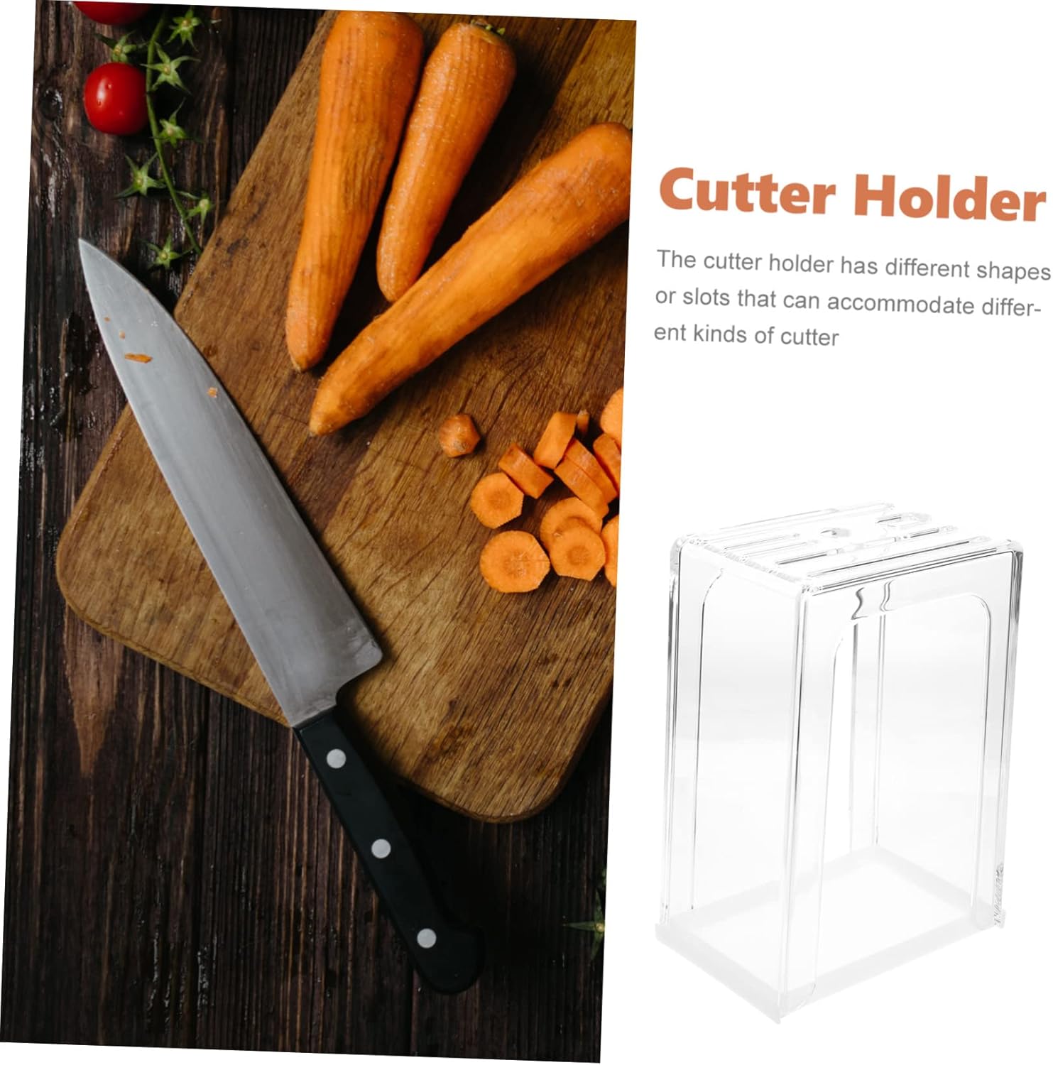 PRETYZOOM Elegant Kitchen Knife Block Multi-function Cutter Organizer Acrylic Cutter Holder Scissor Rack Utensil Holder