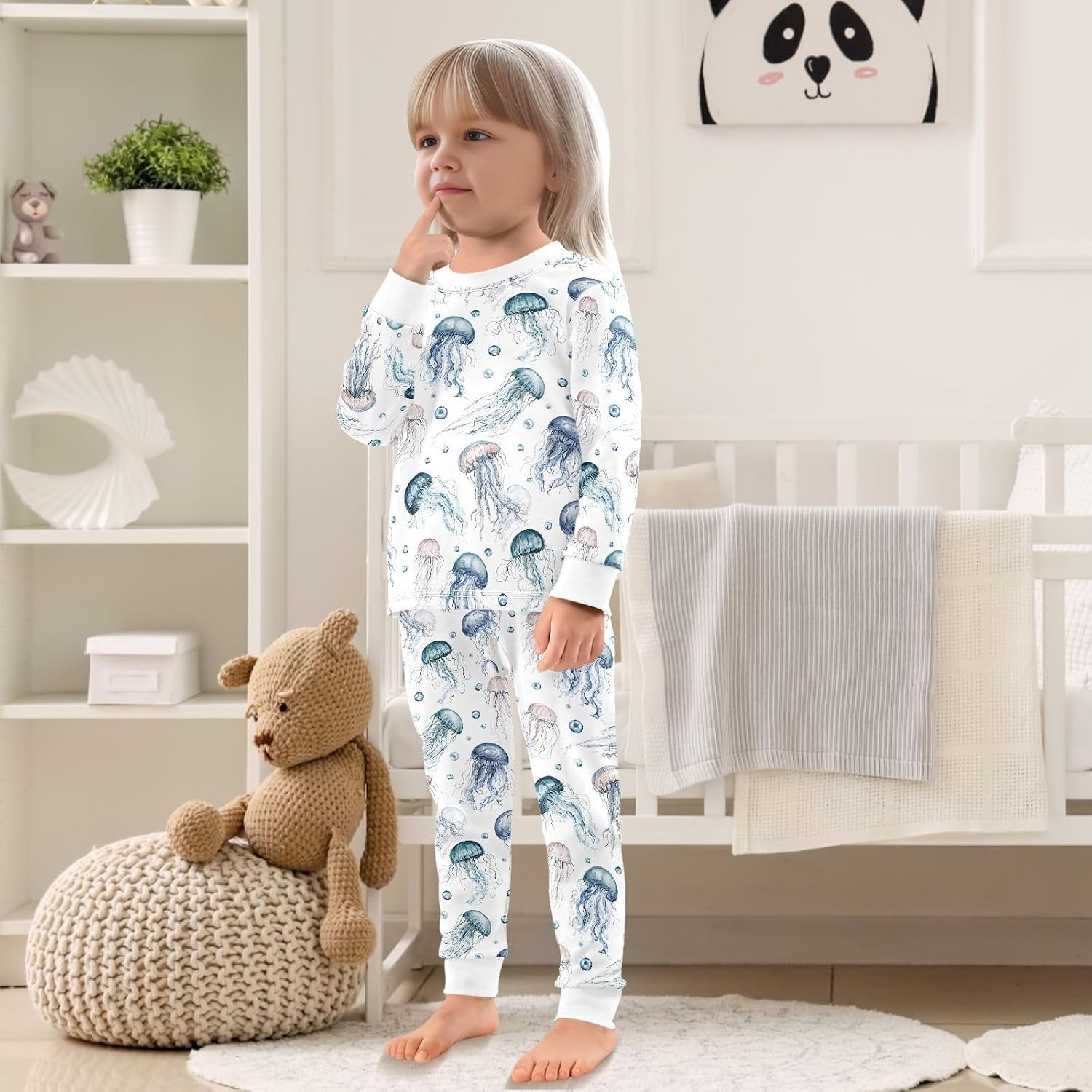 Girls Boys' Long Sleeve Top and Pants 2 Piece Cotton Soft & Cute for Kids 2-8 Years