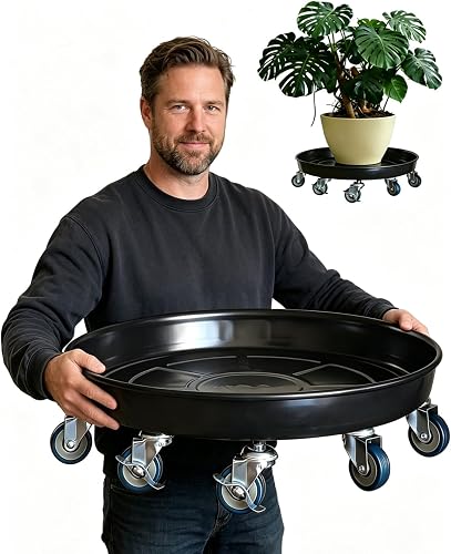 SKAFORZ Organizador para plantas de 20 pulgadas, soporte de metal negro resisten