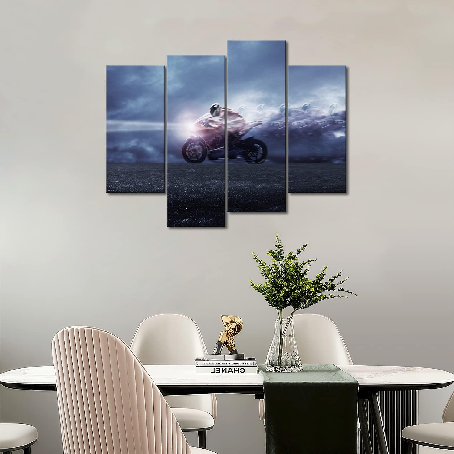 Blue Man Ride A Motorcycle Wall Art Painting Pictures Print On Canvas Car The Picture for Home Modern Decoration
