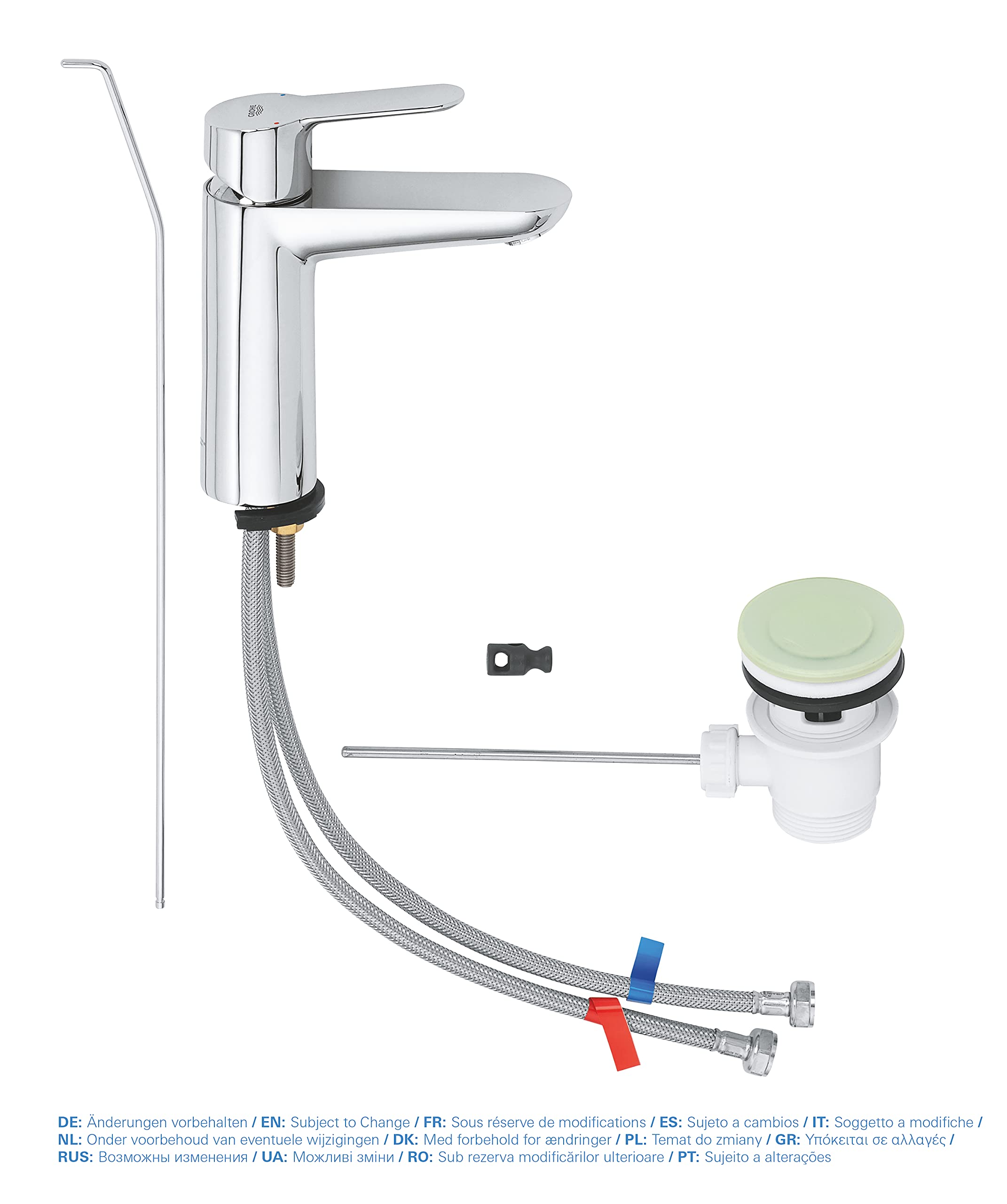 GROHE 20422000, M Size, mitigeur lavabo avec tirette, 23758000