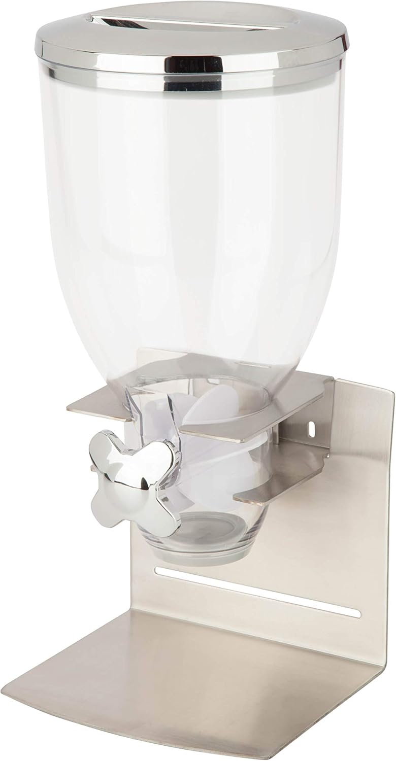 Zevro Indispensable Designer Dry Food Dispenser, Single Control, Stainless Steel, Silver: Food Dispensers: Kitchen & Dining