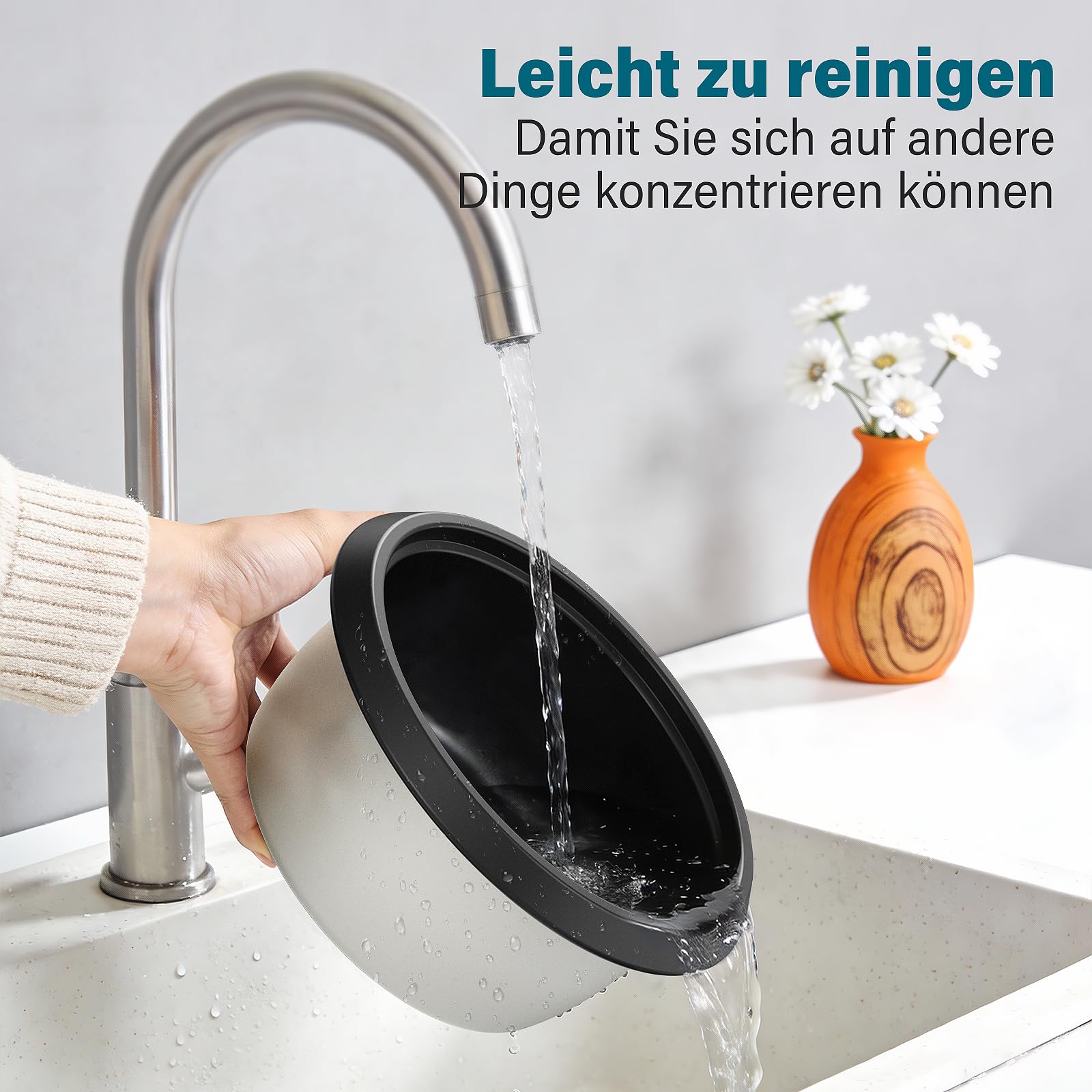 Macook Reiskocher & Dampfgarer mit Antihaft-Innentopf - 1L, Burgunderrot - Für 1-5 Personen - Schnelle Zubereitung ohne Anbrennen - Mit Warmhaltefunktion inkl. Dämpfeinsatz, Löffel & Messbecher