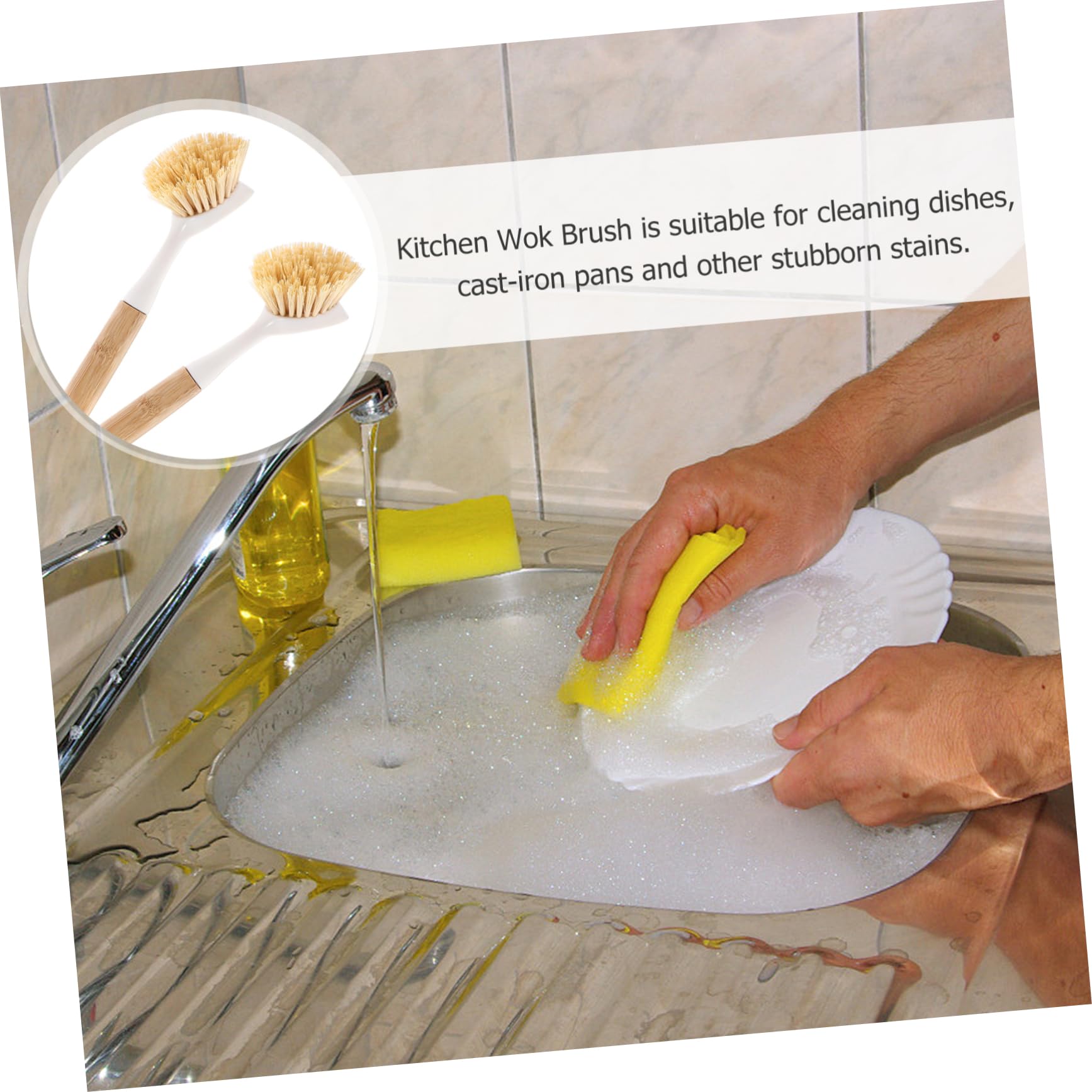Didiseaon 5 Ensembles Comprimés Éponge Scrubber Nettoyage Ménage Poubelle Plat Bouilloire Truc Brosse Lave Vaisselle des Produits Absorbant Brosse À Vaisselle sur en Bois 2 Pièces * 5