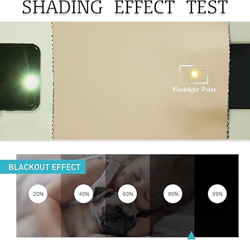 Vista 7 de RYB HOME Cortinas para exteriores resistentes al viento, bolsas con peso adjuntas, cortinas opacas de 84 pulgadas de largo, cortinas térmicas Beige