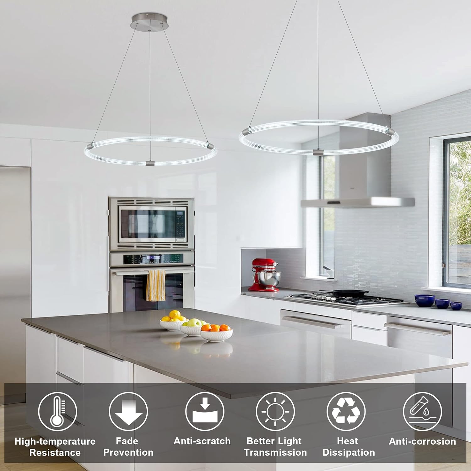 Fеаturеd Prоduсt SUNMOO Modern Led Pendant Light Round DIMMABLE Led Chandelier 6000K Cold White Fixture for Living Room Kitchen Dining Room One Ring(36W) Chеареѕt 🛒 SUNMOO Modern Led Pendant Light Round DIMMABLE Led Chandelier 6000K Cold White Fixture for Living Room Kitchen Dining Room One Ring(36W)