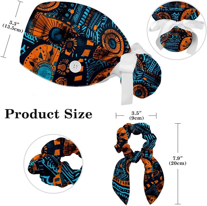 Gorro quirúrgico ajustable mujer con botón y bolsa para coleta miniatura 2