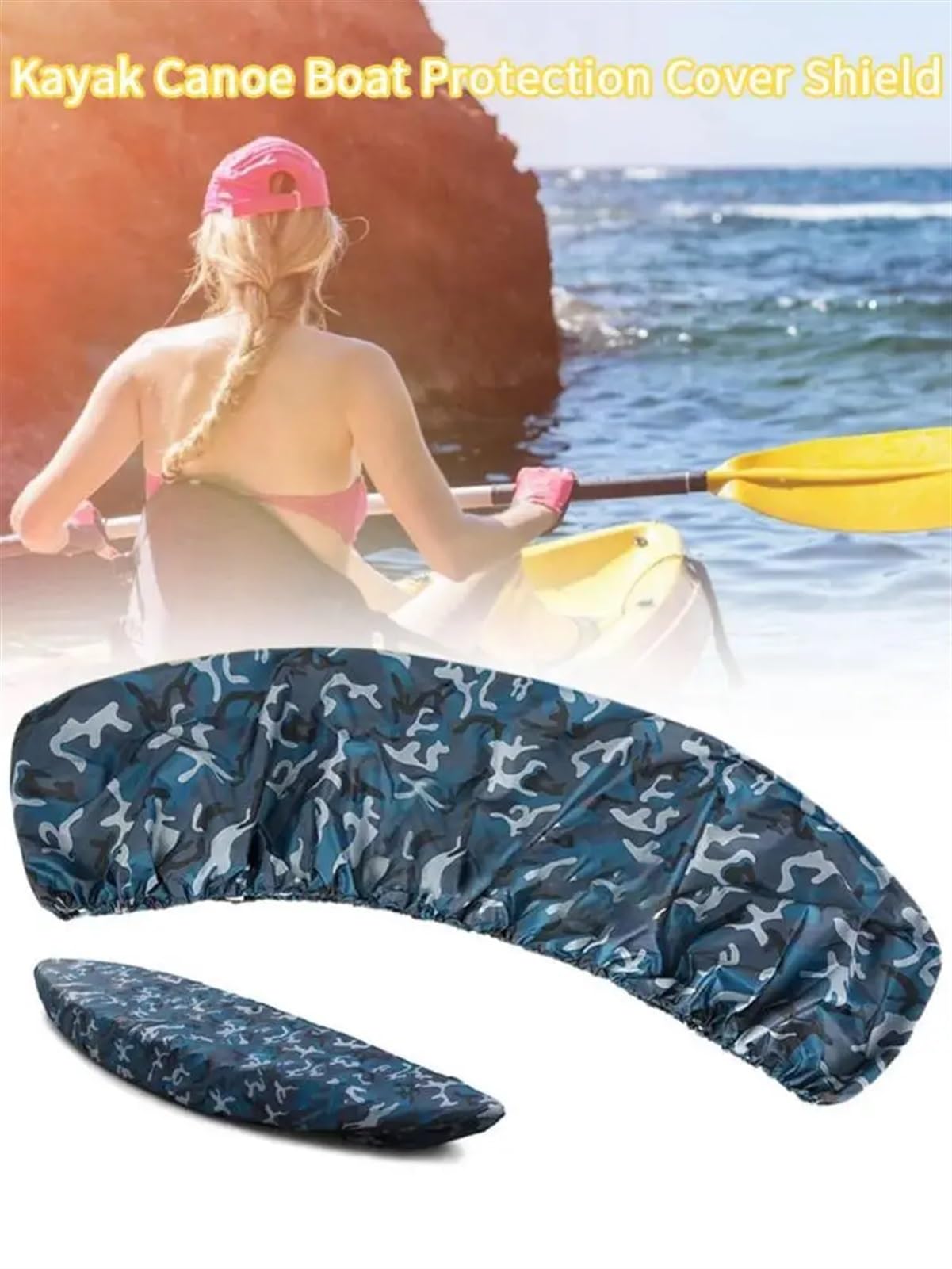 Cubierta De Kayak Funda Universal Profesional for Kayak, Canoa, Barco, Impermeable, Antipolvo y Anti-UV, Funda de Camuflaje for Almacenamiento de Kayak Cubierta para Kayak(3.6 to 4M)