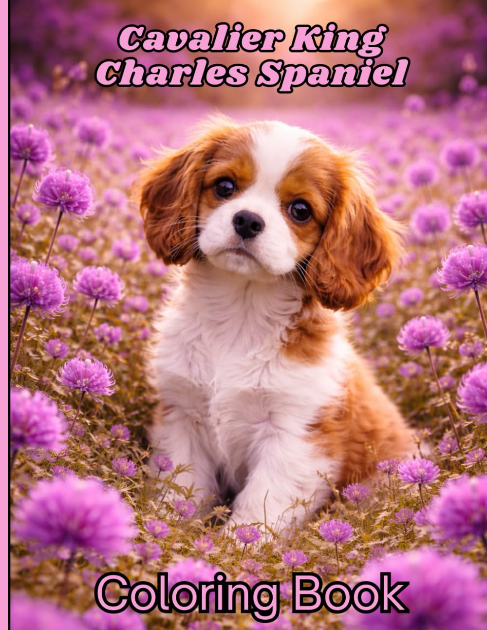 70 Page Cavalier King Charles Spaniel Unique Coloring Book For Children Teen and Adults Stress Relief Gift Ideas Birthday Christmas Cute Fun Puppy Dog