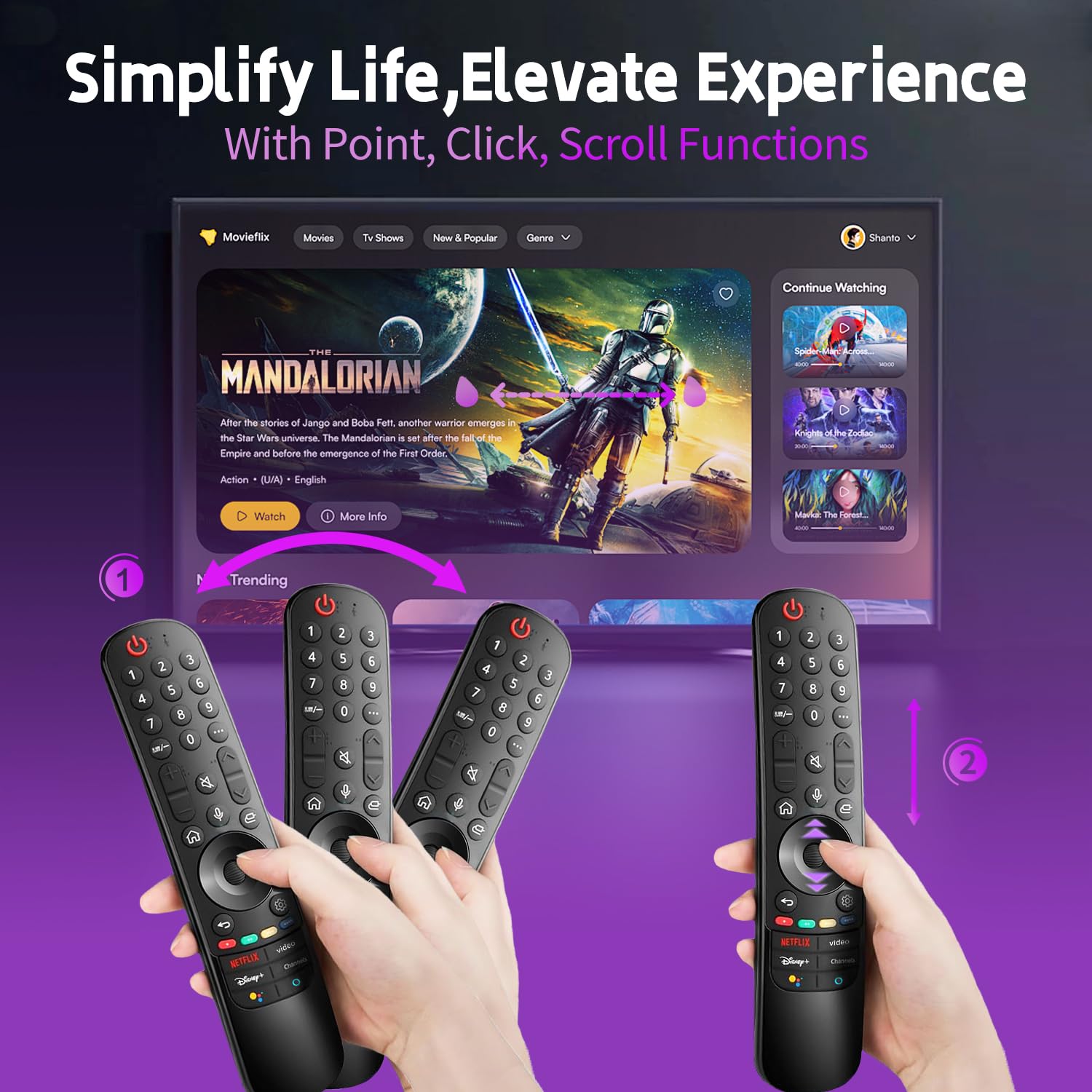 Mando a distancia de repuesto para LG Smart TV con control de voz y puntero, compatible con televisores inteligentes LG UHD OLED QNED NanoCell 4K 8K 2018-2025, incluye funda de silicona que brilla en