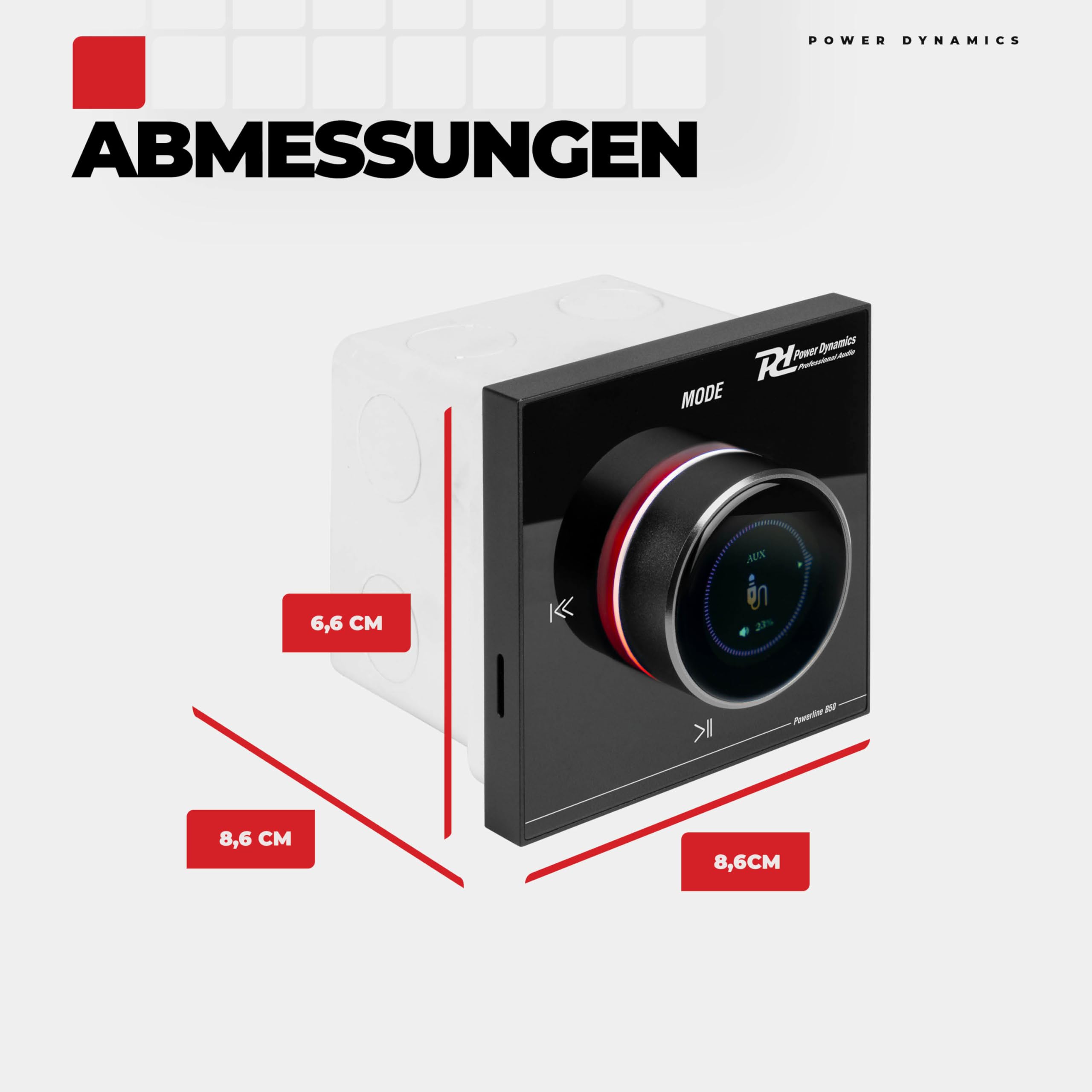 Power Dynamics B100B Bluetooth Deckenlautsprecher 4er Set - 4X Einbaulautsprecher 6,5" Schwarz – 100W Verstärker – Unterputzradio, 55mm Tief - Radio, USB & SD für Wohnzimmer, Büro, Gastro