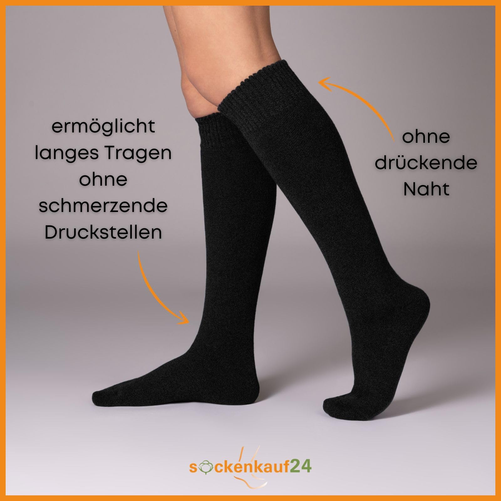 sockenkauf24 4 Paar Herren THERMO Kniestrümpfe Winter Innenfrottee Vollfrottee extra warm