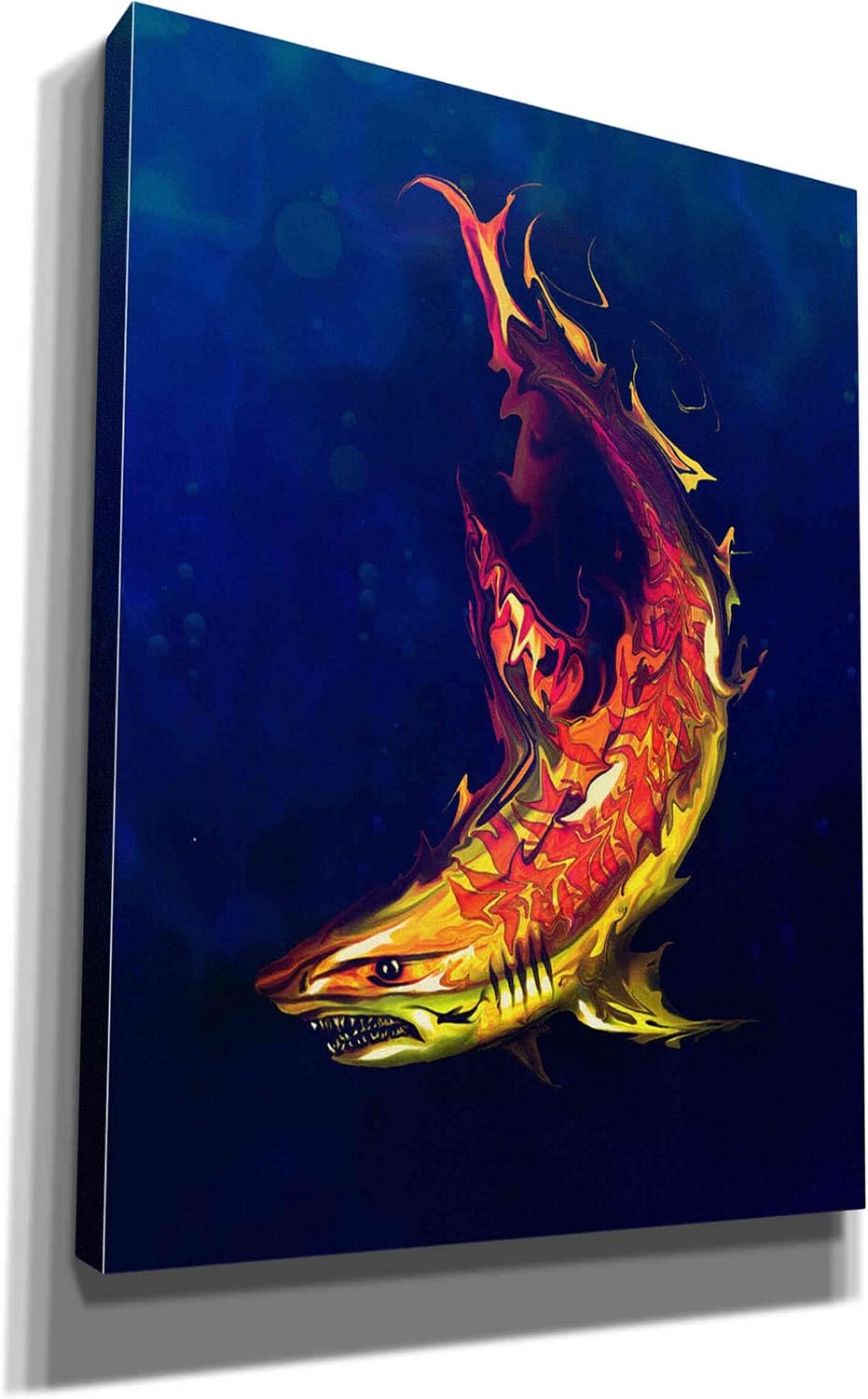Epic Graffiti 'Tiger Shark' by Michael StewArt, Canvas Wall Art, 12"x16"