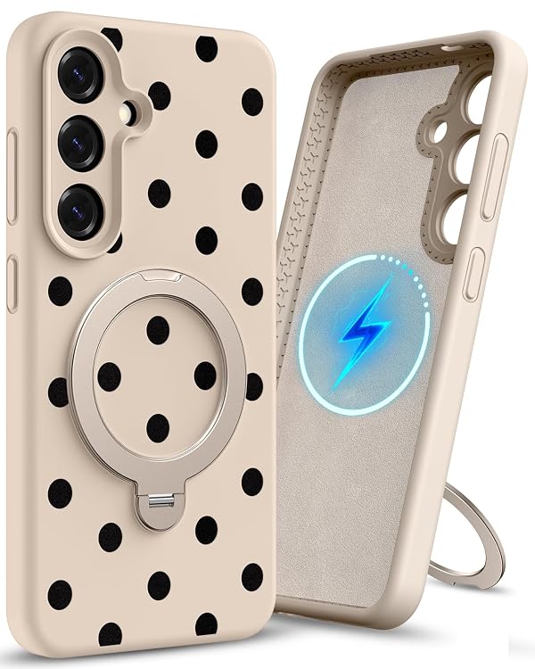 Uppuppy for Samsung Galaxy S25 Plus Case with 360° Spin Stand Polka Dots by Uppuppy - Used condition - US$11.01