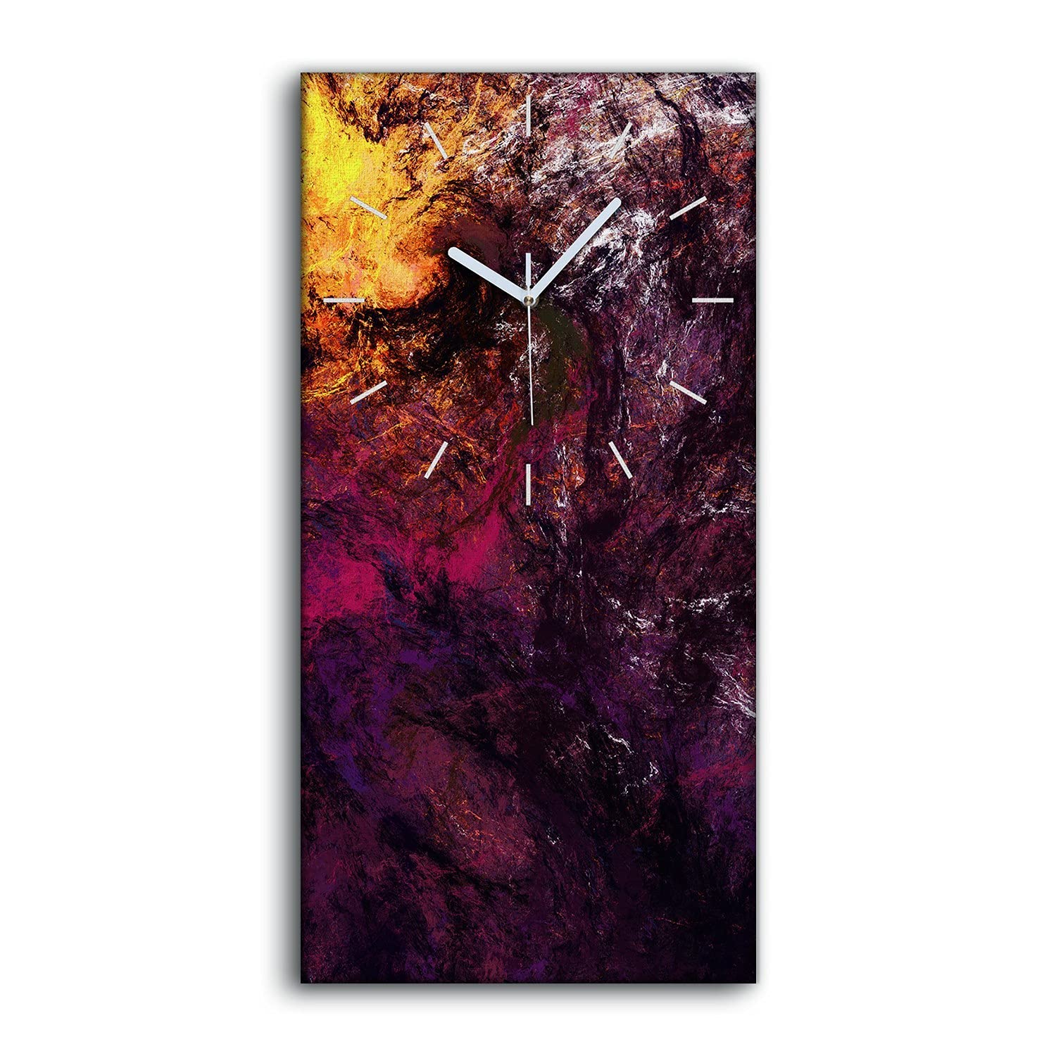 Horloge sur toile lilas clouds d'art moderne abstrait decoration murale premium salon 30x60