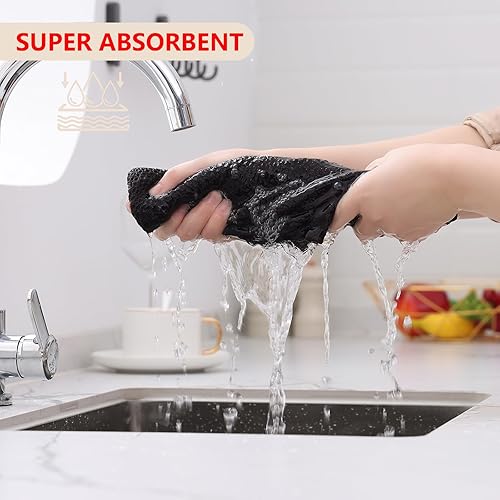 Miniatura 730 de Kitinjoy - Paños de cocina 100% algodón, paquete de 6 paños de cocina ultra suaves y absorbentes para secar platos, toallas de cocina de secado