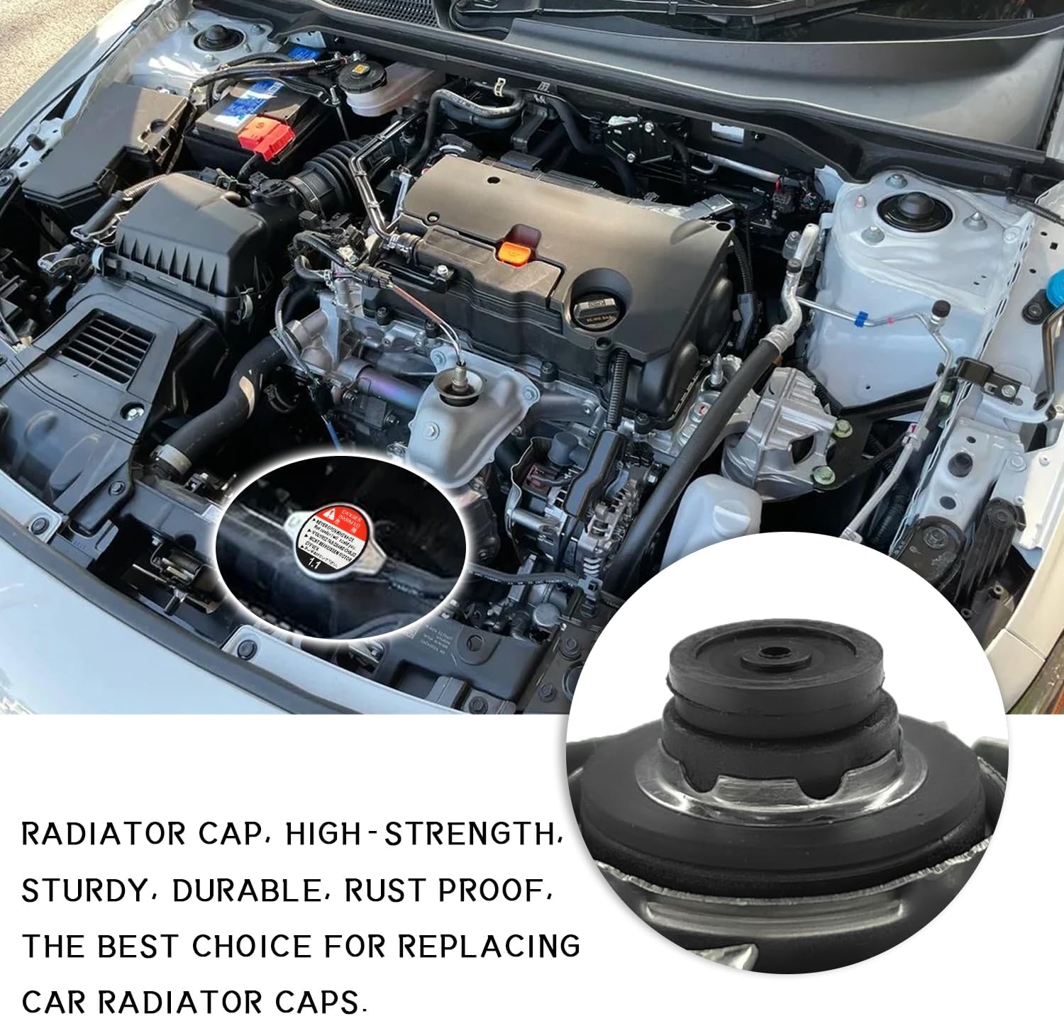 Radiator Cap Replacement OEM 19045-RAA-003 19045RAA001 Small Radiator Cover for Old Radiators Honda Accord Civic Crosstour CRV Element Odyssey Pilot Ridgeline Acura MDX RDX RLX TL TSX ZDX