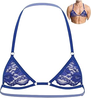 FEOYA Men Sissy Lace Bra Crossdressing Lingerie Bras See Through Bralettes