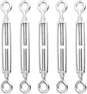 PHasz 5 Pcs Stainless Steel Turnbuckle Eye to Eye Wire Rope Tensioner M4-M6 Suitable for DIY String Light Picture Hanging Wire,M4