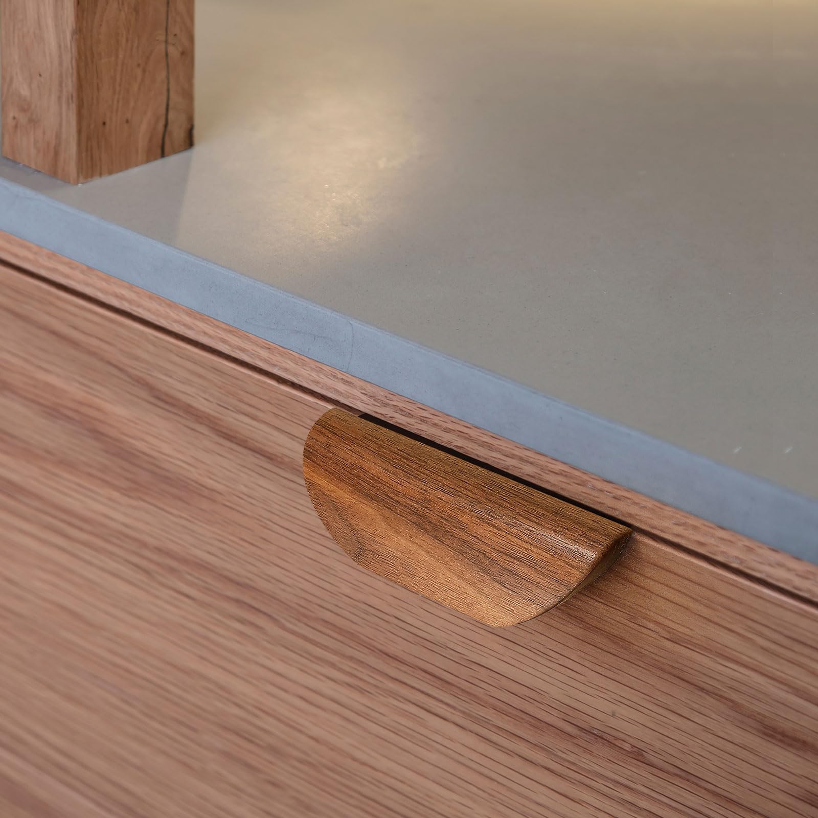 6 maniglie in legno di noce ad angolo quadrato da 36,5 cm in legno di noce, maniglia per porta armadio o cassetto maniglia in legno di noce