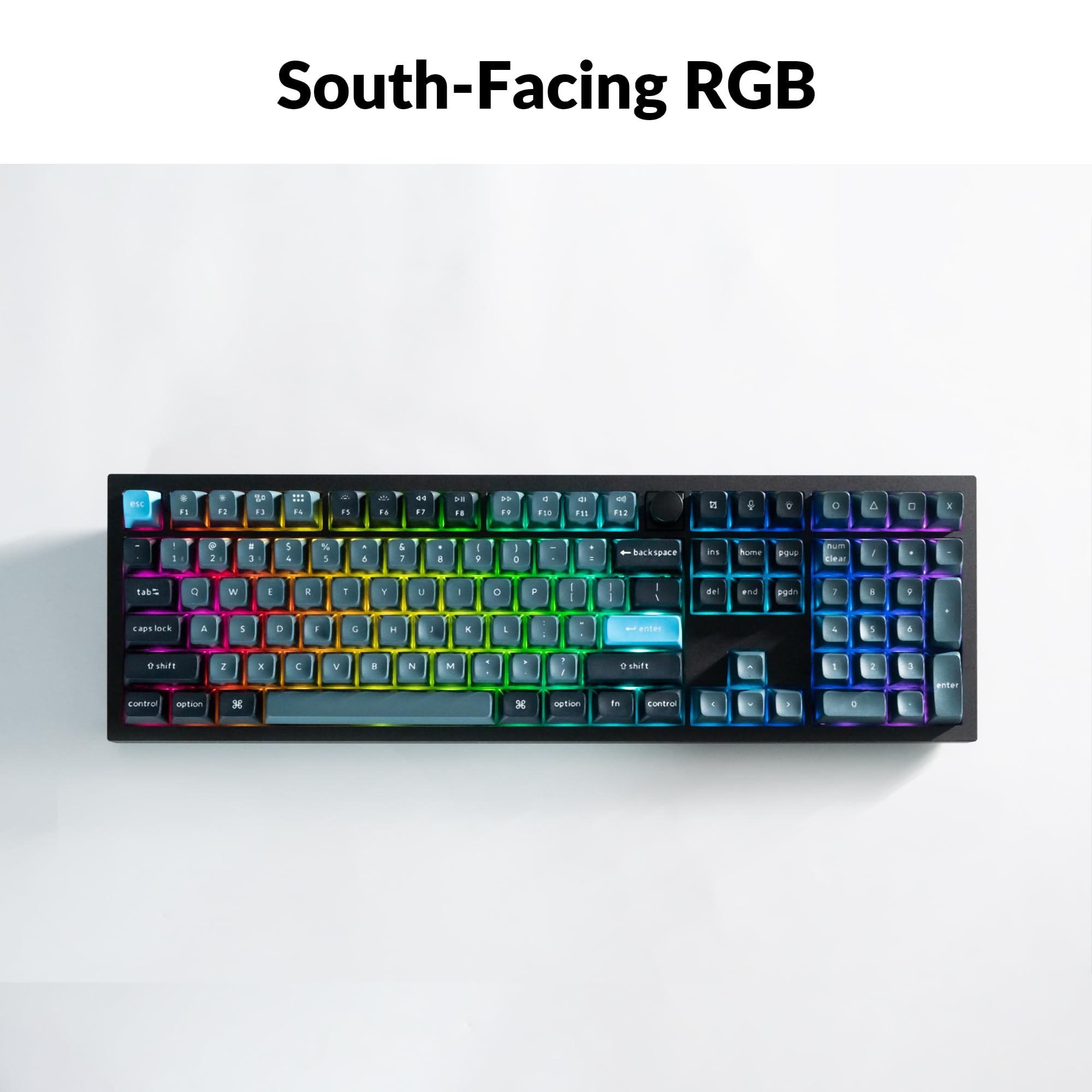 Keychron Q6 Pro keyboard displaying vibrant RGB backlighting