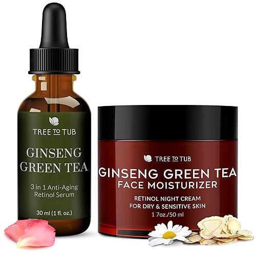 Tree to Tub Retinol - Hidratante facial antienvejecimiento para piel seca y sensible y suero antienvejecimiento para cara y arrugas, hidratante