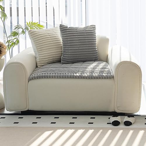 Miniatura 31 de Funda para sofá, fundas de sofá para perros, lavables, antideslizantes, a rayas, para sofá seccional, protector de muebles para forma de L (marrón