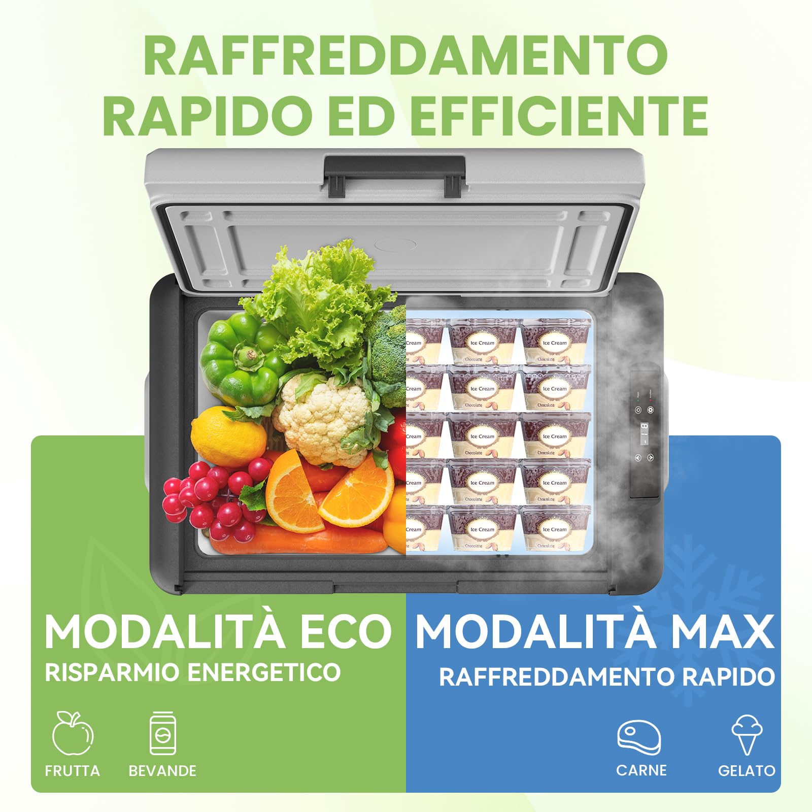 Alpicool CL50 45L Frigoriferi per Auto, Nuovo 2026 Frigoriferi Portatile Elettrico 12/24V DC 100~240 Volt AC Frigo Portatile, -20℃-20 ℃,Mini Frigorifero da Campeggio per Camion Barca Viaggio Picnic