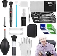 27 Stück Kamera Reinigungset, Handy Reinigungsset Objektive Reinigungs-Sets für DSLR Reinigungsset mit Raketengebläse Reinigungspinsel Reinigungstuch und Objektivbürste